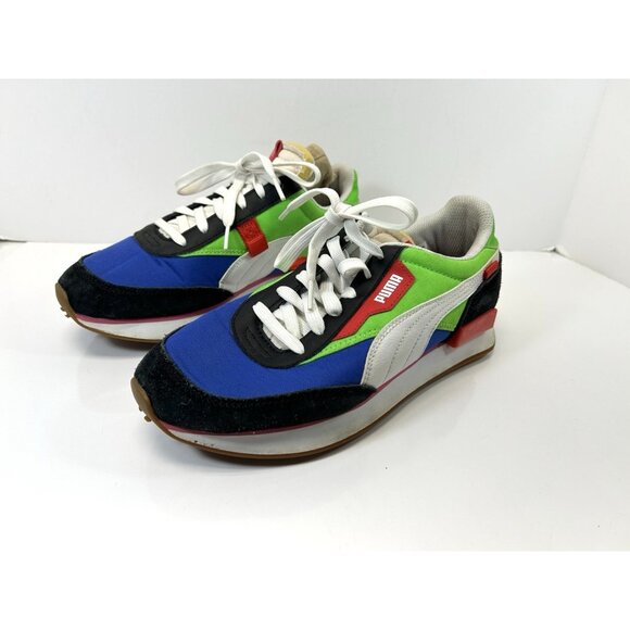 PUMA Future Rider 371149-01 Black/Blue/Green  Sneakers 2019 Size 7C - Picture 1 of 12